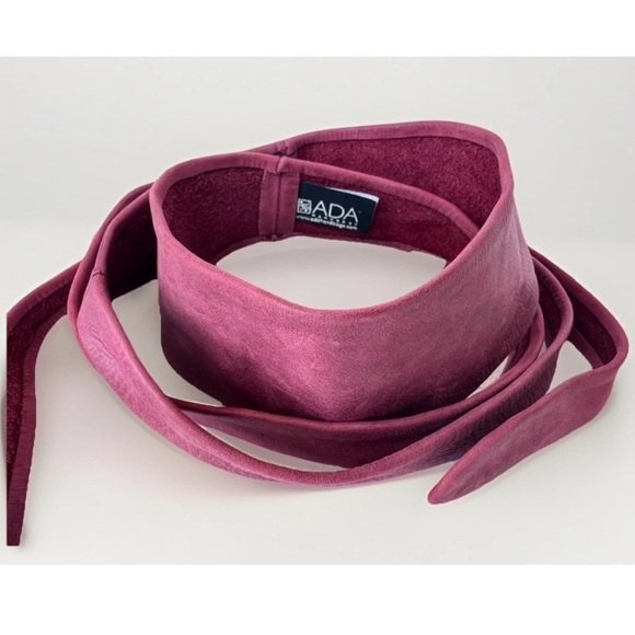 ADA Brand Dark Red Leather Wrap Belt OS - Picture 2 of 8
